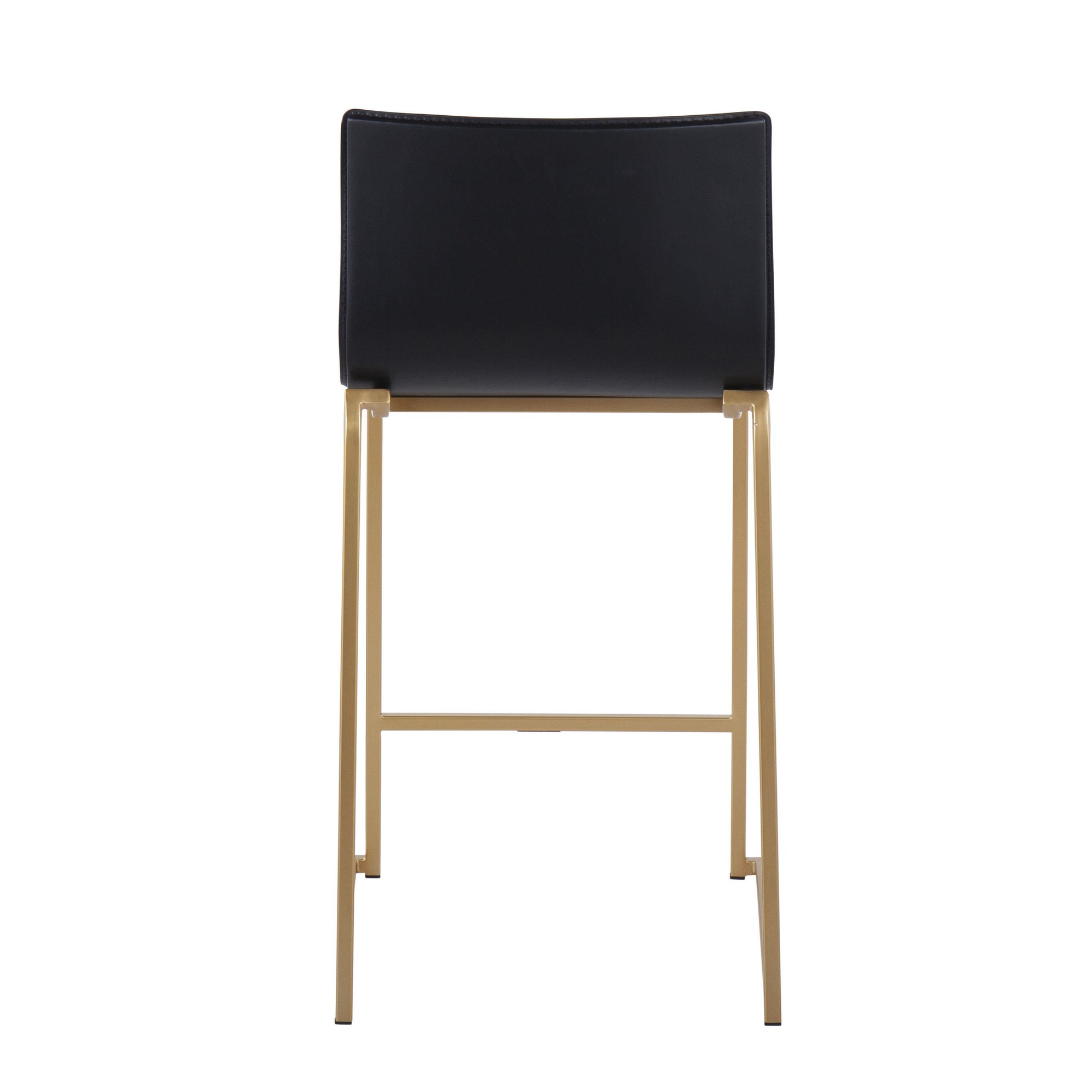 Mara 26 Contemporary Gold Black Faux Leather Counter Stools (Set of 2) 8 Mara 26 Contemporary Gold Black Faux Leather Counter Stools (Set of 2) - Image 8