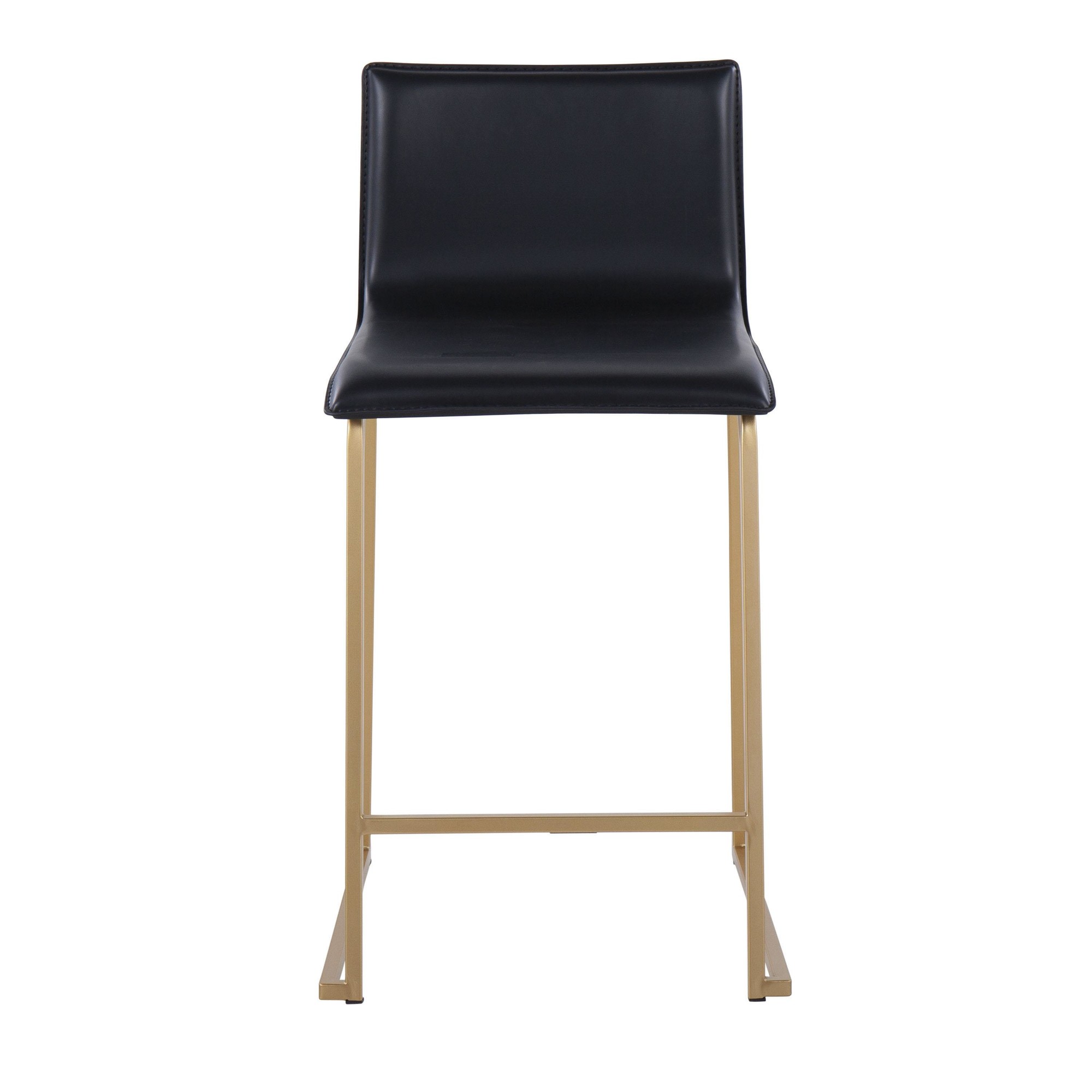 Mara 26 Contemporary Gold Black Faux Leather Counter Stools (Set of 2) 9 Mara 26 Contemporary Gold Black Faux Leather Counter Stools (Set of 2) - Image 9