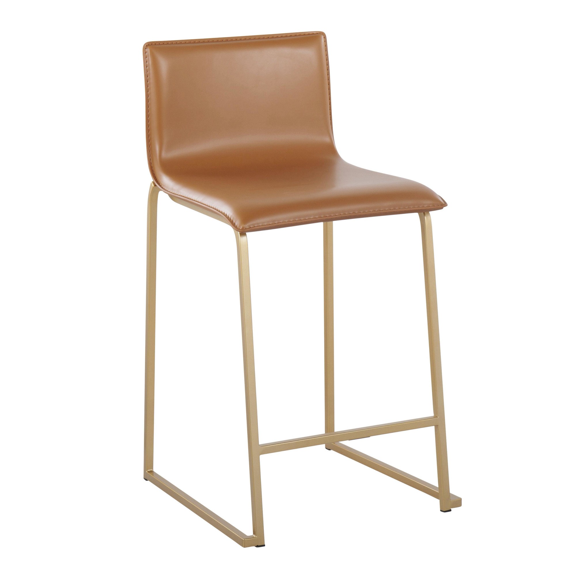 Mara 26 Contemporary Gold and Camel Counter Stools (Set of 2) 5 Mara 26 Contemporary Gold and Camel Counter Stools (Set of 2) - Image 5