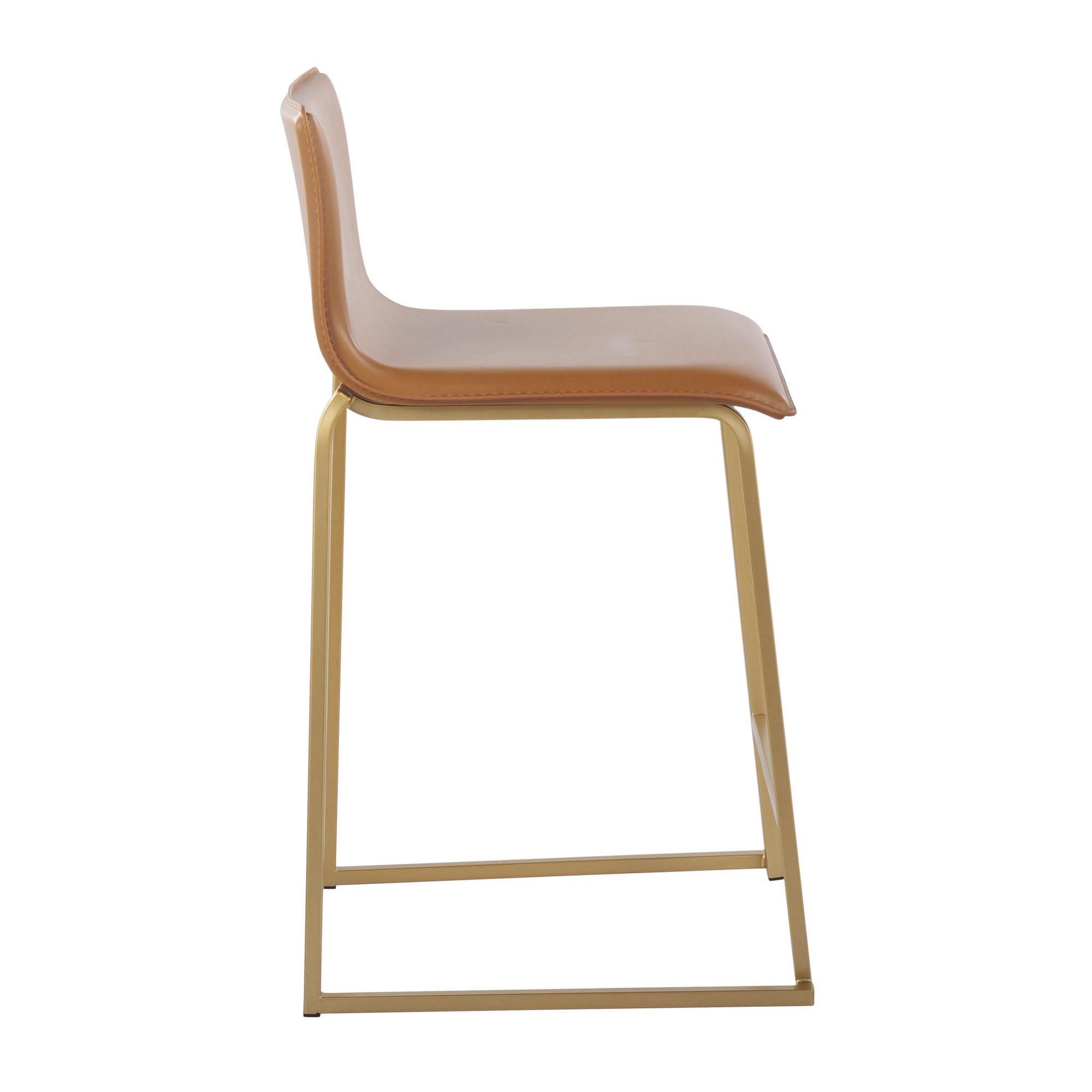 Mara 26 Contemporary Gold and Camel Counter Stools (Set of 2) 6 Mara 26 Contemporary Gold and Camel Counter Stools (Set of 2) - Image 6