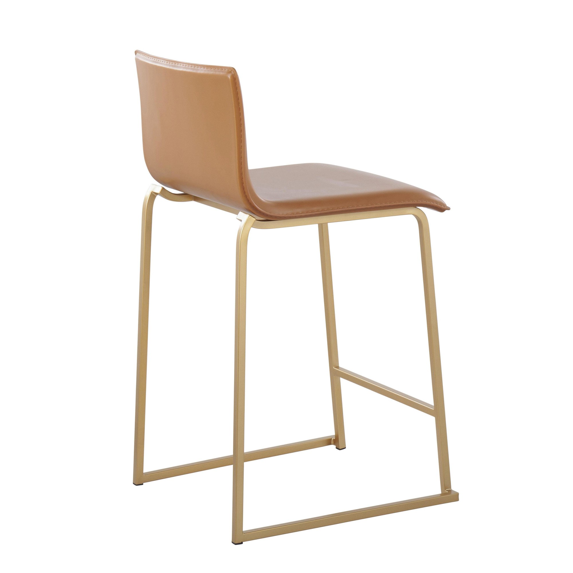 Mara 26 Contemporary Gold and Camel Counter Stools (Set of 2) 7 Mara 26 Contemporary Gold and Camel Counter Stools (Set of 2) - Image 7