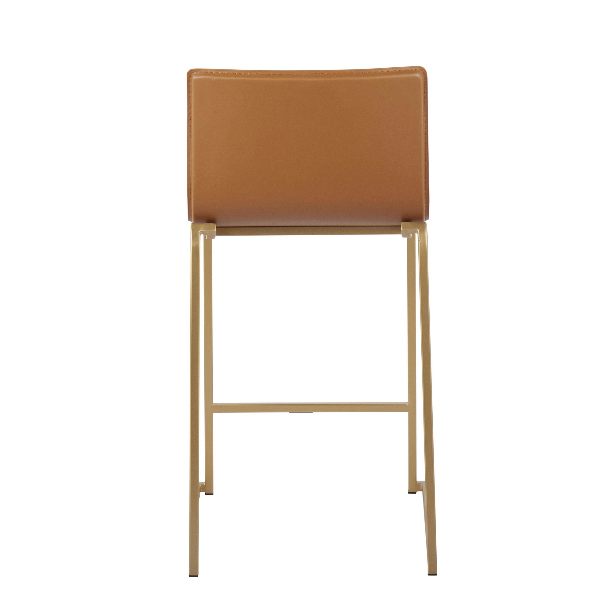 Mara 26 Contemporary Gold and Camel Counter Stools (Set of 2) 8 Mara 26 Contemporary Gold and Camel Counter Stools (Set of 2) - Image 8