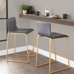 Mara 26 Contemporary Gold and Grey Counter Stools (Set of 2) 12 Mara 26 Contemporary Gold and Grey Counter Stools (Set of 2)