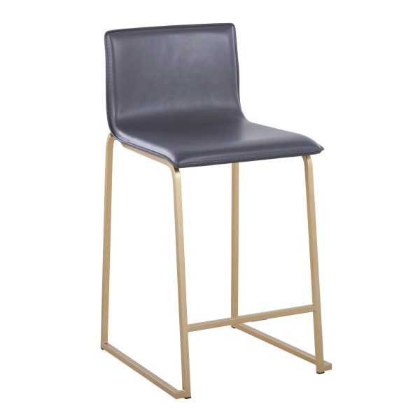 Mara 26 Contemporary Gold and Grey Counter Stools Set of 2 4