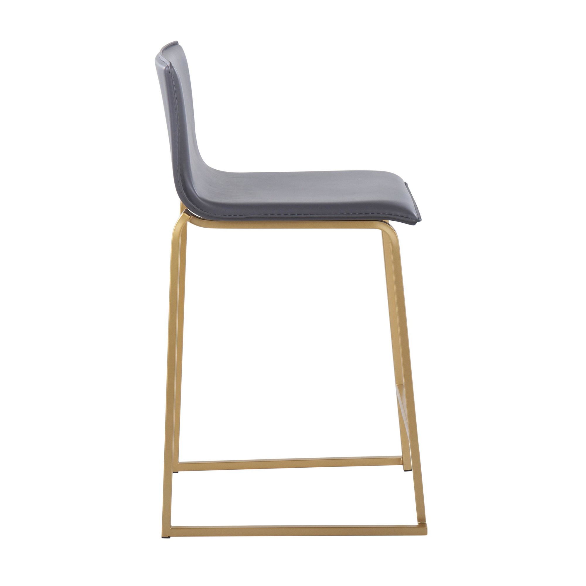 Mara 26 Contemporary Gold and Grey Counter Stools (Set of 2) 6 Mara 26 Contemporary Gold and Grey Counter Stools (Set of 2) - Image 6