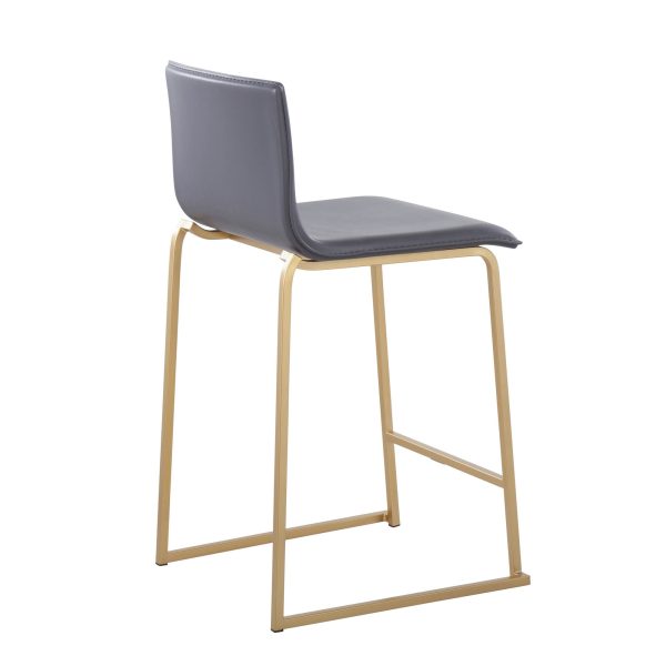 Mara 26 Contemporary Gold and Grey Counter Stools Set of 2 6