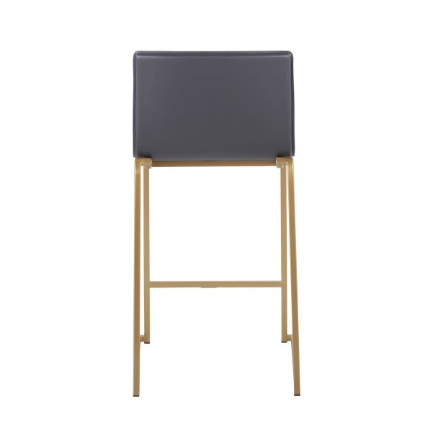 Mara 26 Contemporary Gold and Grey Counter Stools Set of 2 7