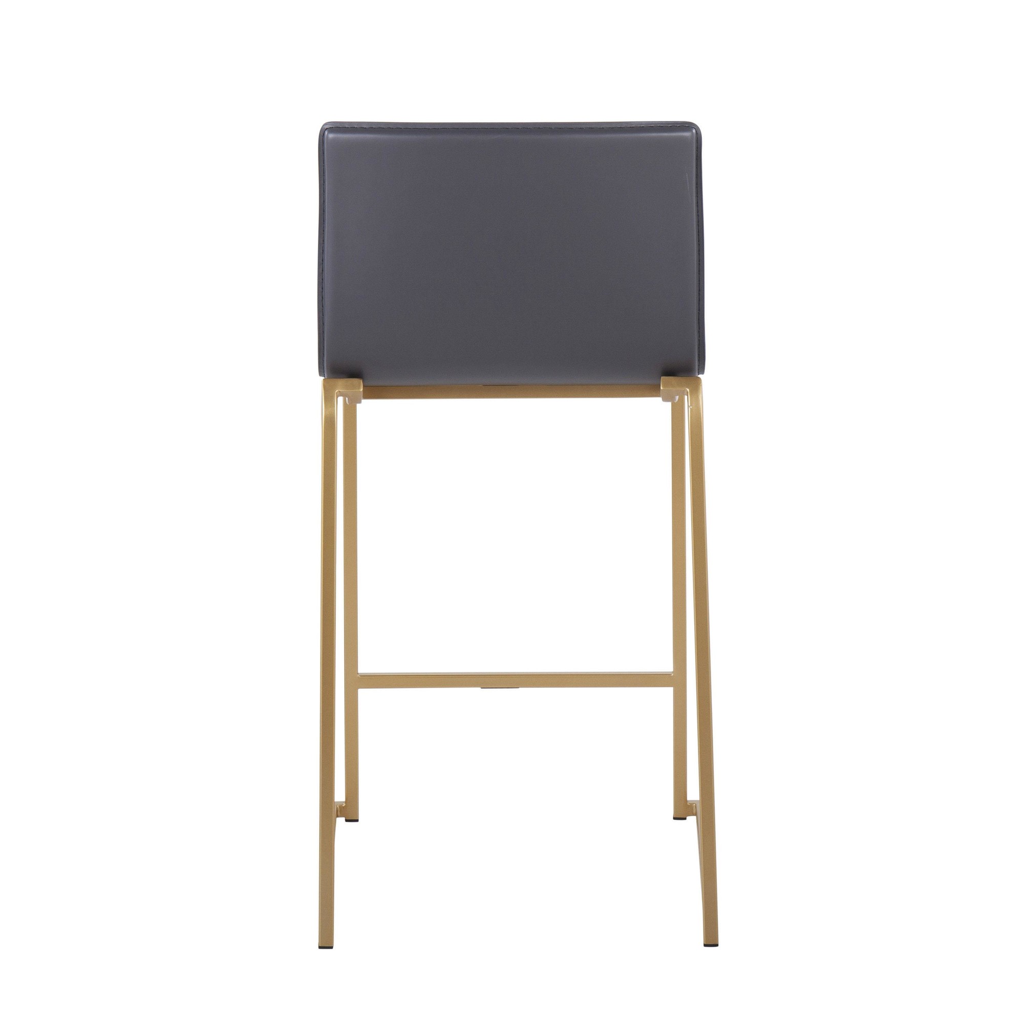 Mara 26 Contemporary Gold and Grey Counter Stools (Set of 2) 8 Mara 26 Contemporary Gold and Grey Counter Stools (Set of 2) - Image 8