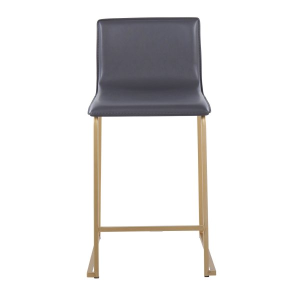 Mara 26 Contemporary Gold and Grey Counter Stools Set of 2 8