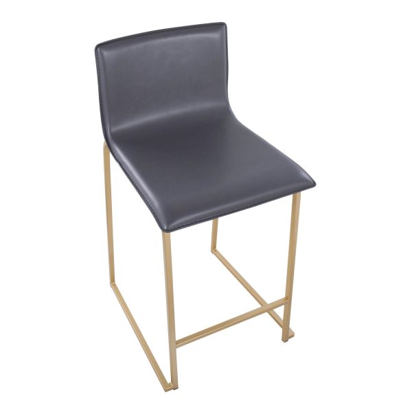 Mara 26 Contemporary Gold and Grey Counter Stools Set of 2 9