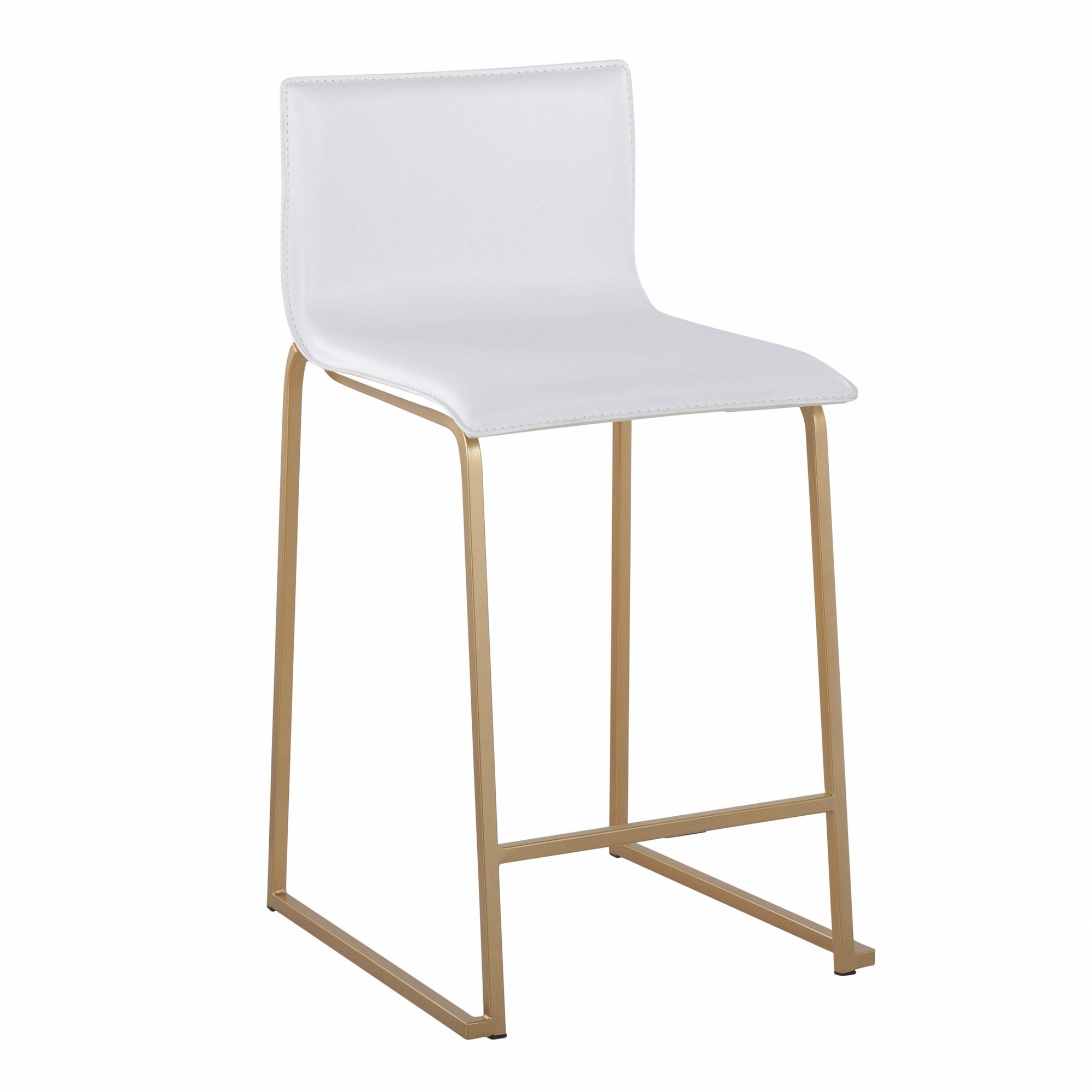 Mara 26 Contemporary Gold and White Counter Stools (Set of 2) 5 Mara 26 Contemporary Gold and White Counter Stools (Set of 2) - Image 5