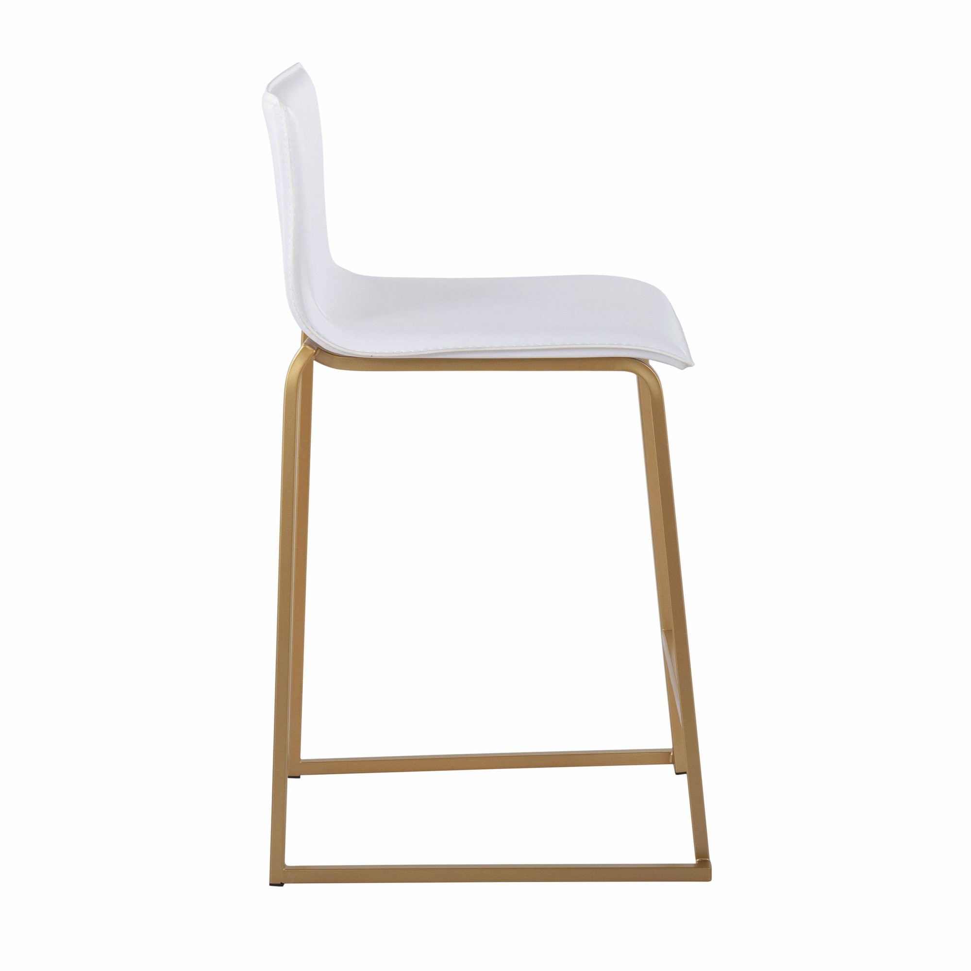Mara 26 Contemporary Gold and White Counter Stools (Set of 2) 6 Mara 26 Contemporary Gold and White Counter Stools (Set of 2) - Image 6