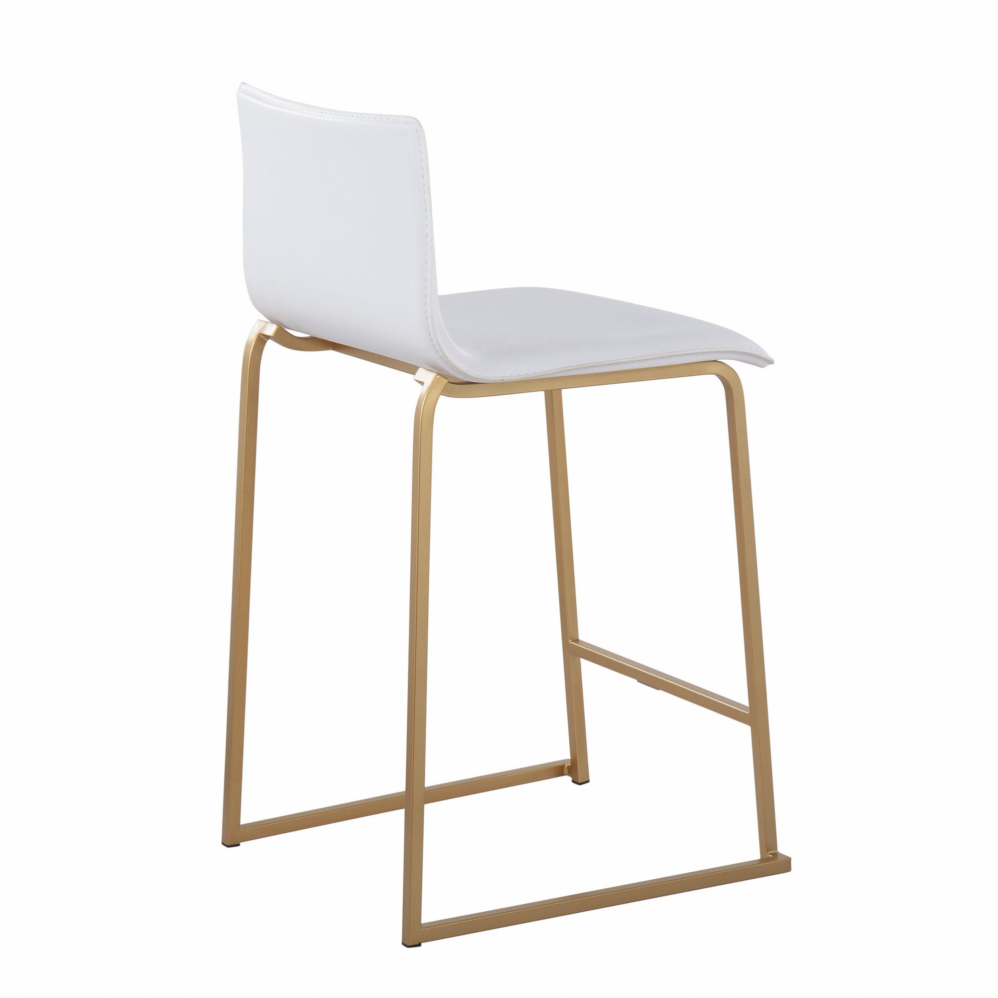 Mara 26 Contemporary Gold and White Counter Stools (Set of 2) 7 Mara 26 Contemporary Gold and White Counter Stools (Set of 2) - Image 7