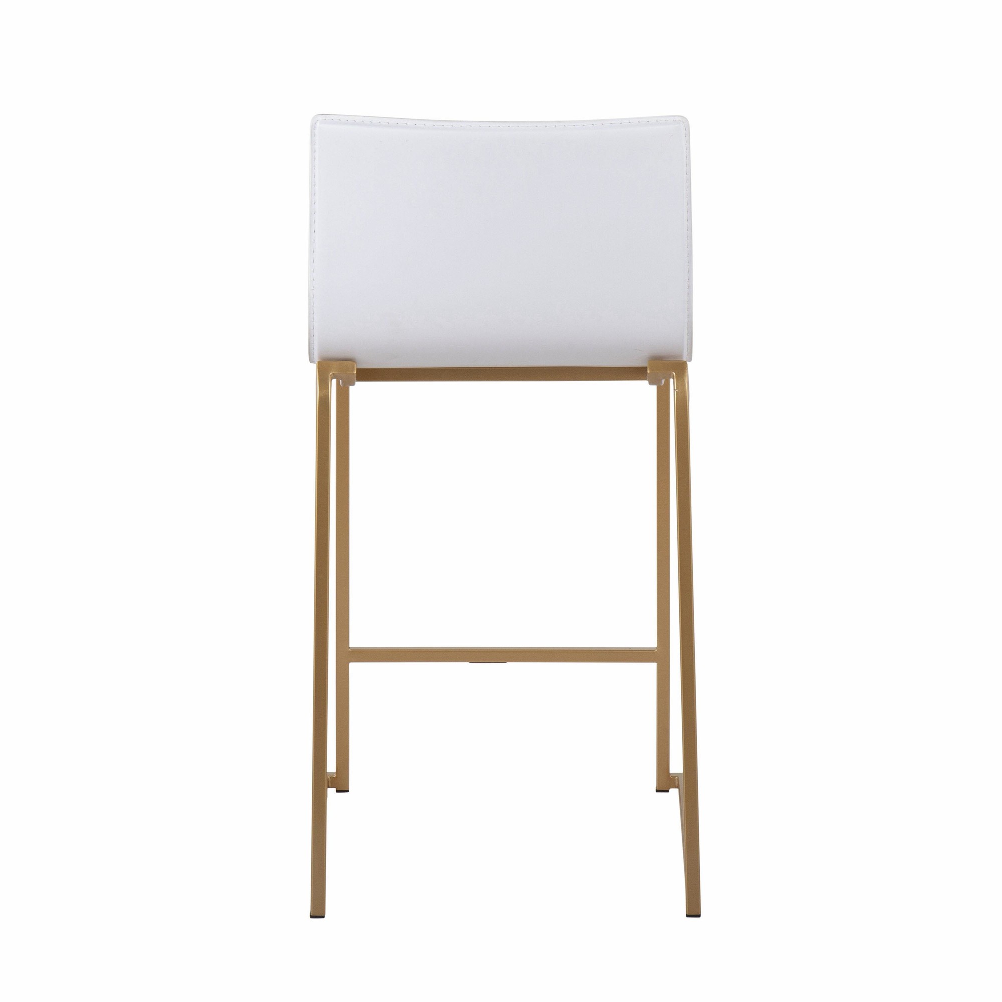 Mara 26 Contemporary Gold and White Counter Stools (Set of 2) 8 Mara 26 Contemporary Gold and White Counter Stools (Set of 2) - Image 8