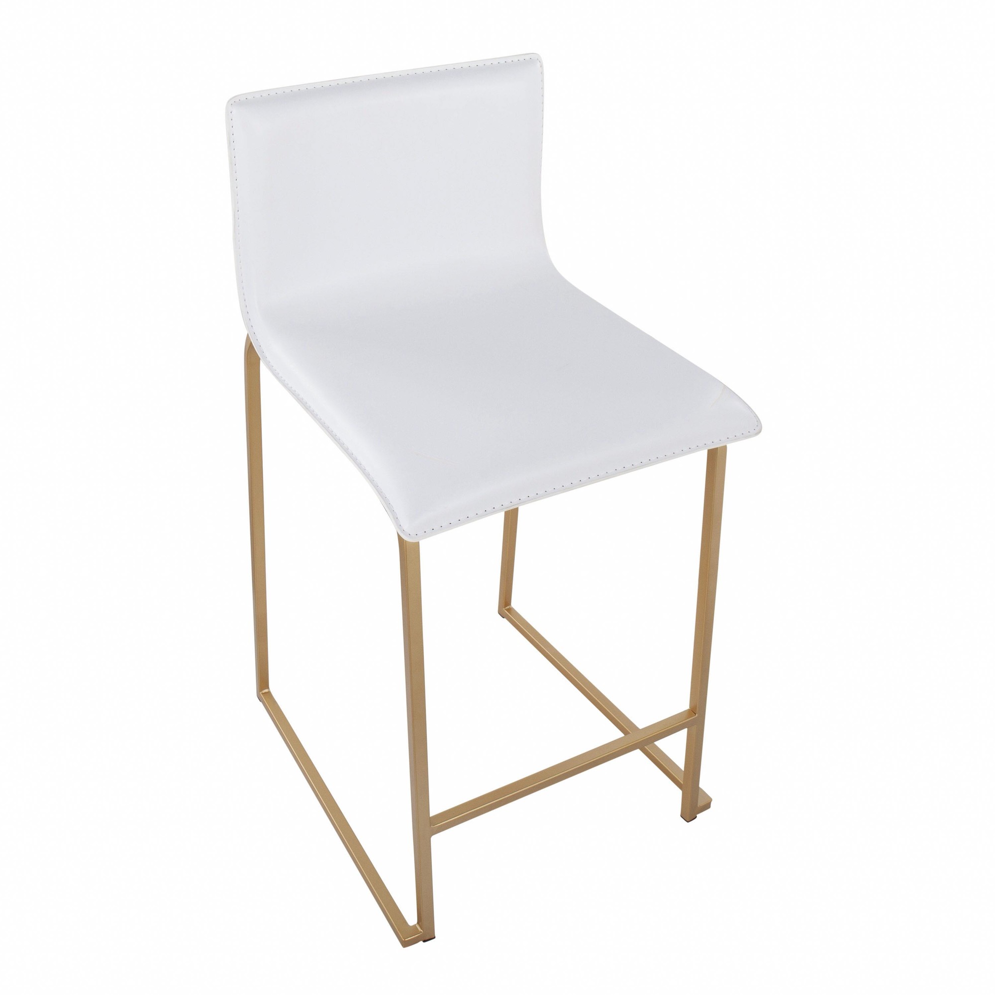 Mara 26 Contemporary Gold and White Counter Stools (Set of 2) 10 Mara 26 Contemporary Gold and White Counter Stools (Set of 2) - Image 10