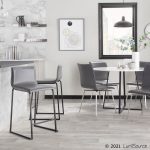 Mara 26 Inch Contemporary Black Metal Grey Faux Leather Counter Stools (Set of 2) 18 Mara 26 Inch Contemporary Black Metal Grey Faux Leather Counter Stools (Set of 2)