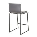 Mara 26 Inch Contemporary Black Metal Grey Faux Leather Counter Stools (Set of 2) 28 Mara 26 Inch Contemporary Black Metal Grey Faux Leather Counter Stools (Set of 2)