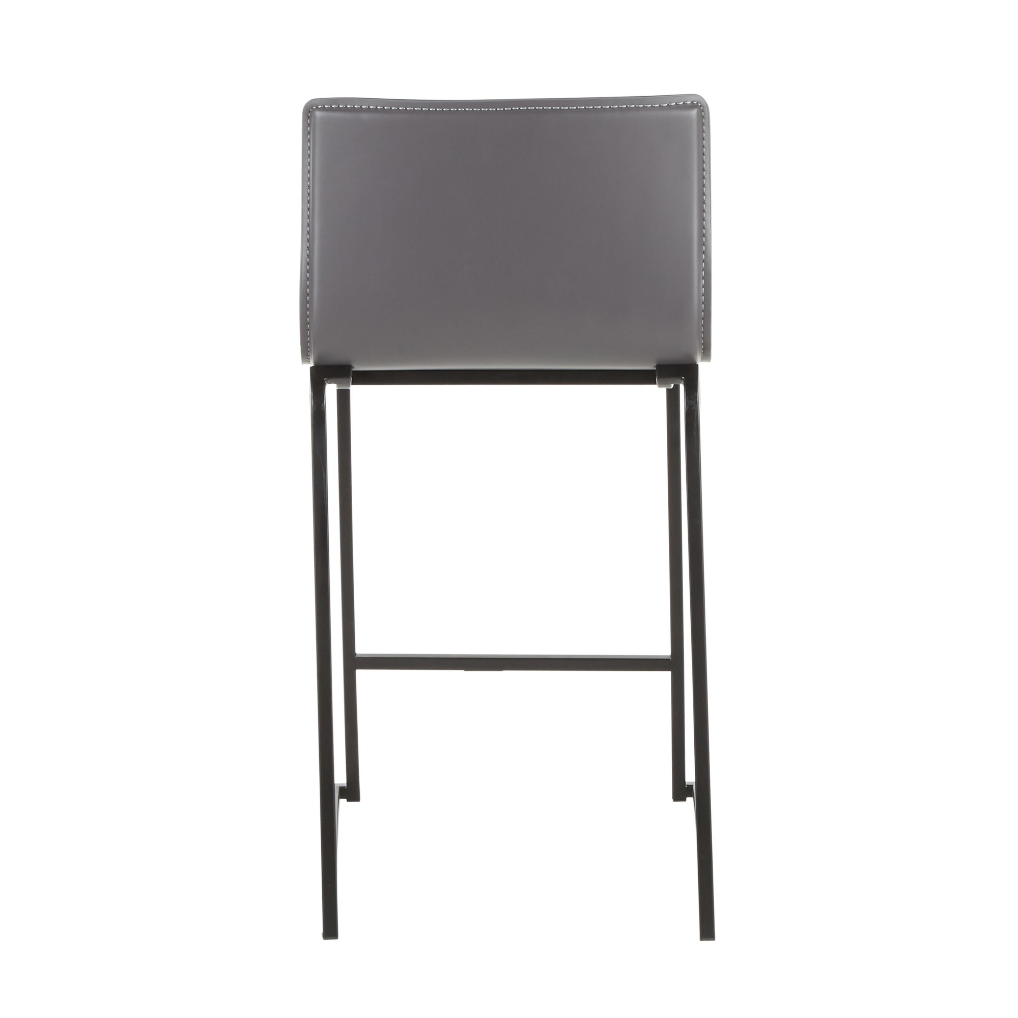 Mara 26 Inch Contemporary Black Metal Grey Faux Leather Counter Stools (Set of 2) 13 Mara 26 Inch Contemporary Black Metal Grey Faux Leather Counter Stools (Set of 2) - Image 13