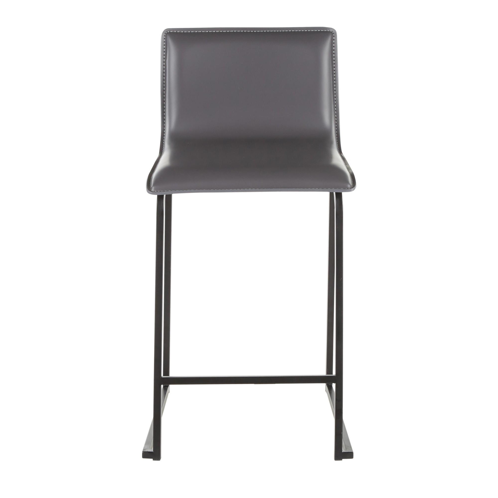 Mara 26 Inch Contemporary Black Metal Grey Faux Leather Counter Stools (Set of 2) 14 Mara 26 Inch Contemporary Black Metal Grey Faux Leather Counter Stools (Set of 2) - Image 14