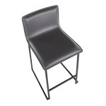 Mara 26 Inch Contemporary Black Metal Grey Faux Leather Counter Stools (Set of 2) 31 Mara 26 Inch Contemporary Black Metal Grey Faux Leather Counter Stools (Set of 2)