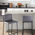 Mara 26 Inch Contemporary Black Metal Grey Faux Leather Counter Stools (Set of 2) 17 Mara 26 Inch Contemporary Black Metal Grey Faux Leather Counter Stools (Set of 2)