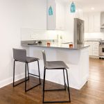 Mara 26 Inch Contemporary Black Metal Grey Faux Leather Counter Stools (Set of 2) 24 Mara 26 Inch Contemporary Black Metal Grey Faux Leather Counter Stools (Set of 2)