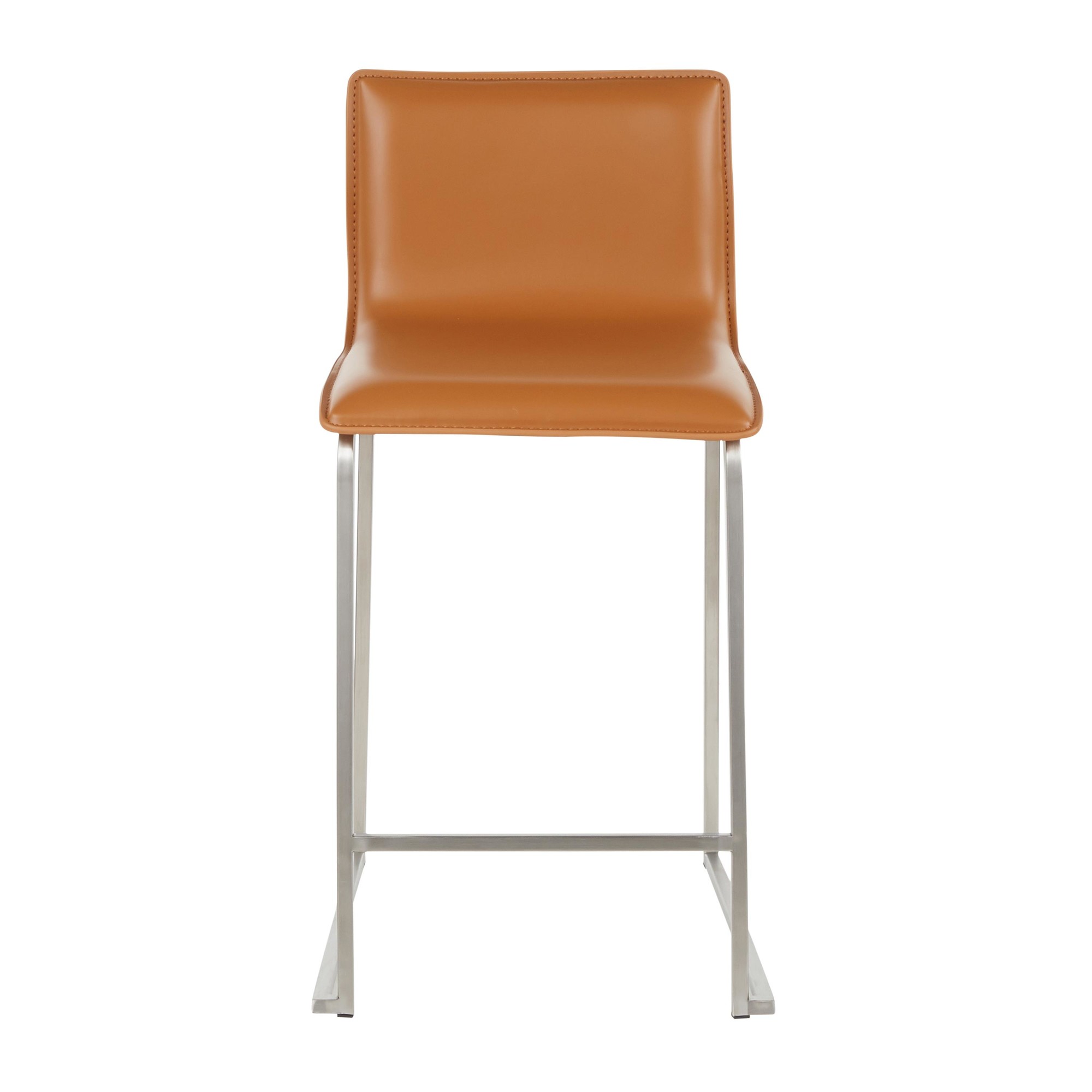 Mara 26 Inch Contemporary Camel Faux Leather Counter Stools (Set of 2) 11 Mara 26 Inch Contemporary Camel Faux Leather Counter Stools (Set of 2) - Image 11