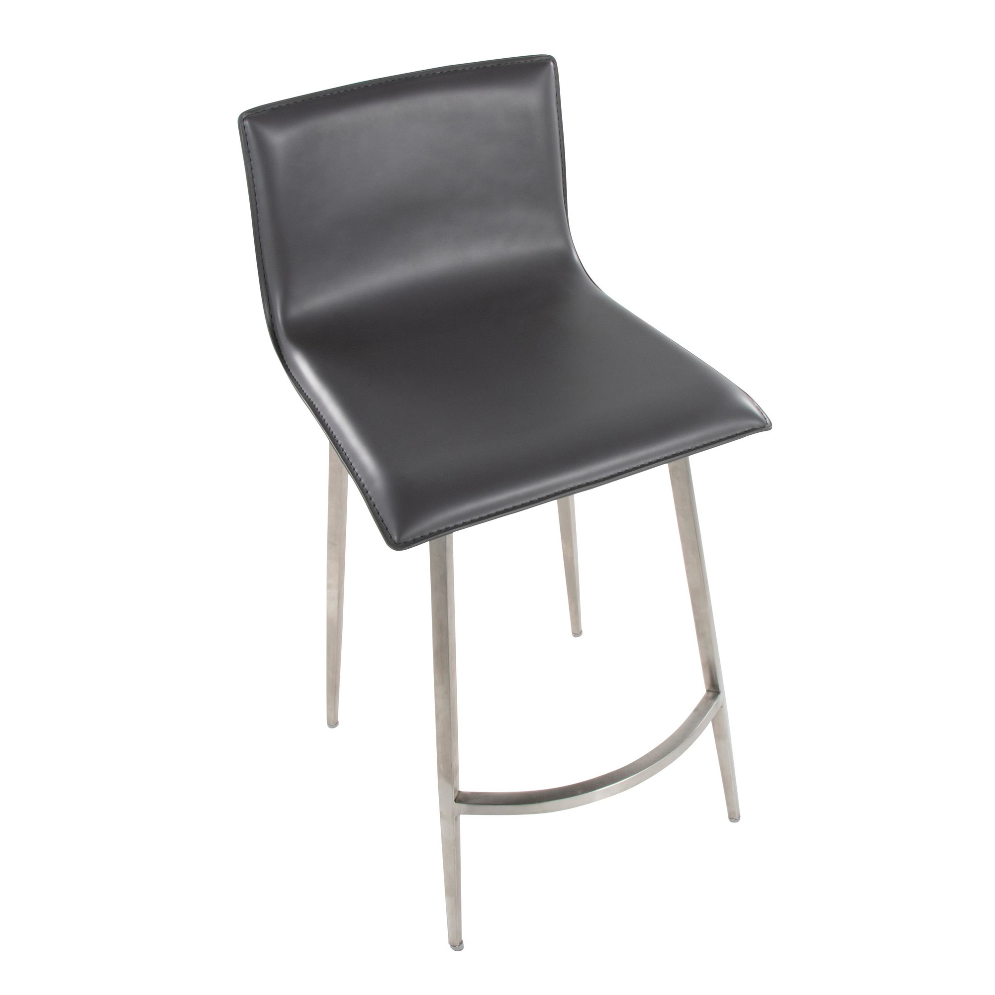 Mara 26-Inch Contemporary Grey Faux Leather Swivel Counter Stool (Set of 2) 11 Mara 26-Inch Contemporary Grey Faux Leather Swivel Counter Stool (Set of 2) - Image 11