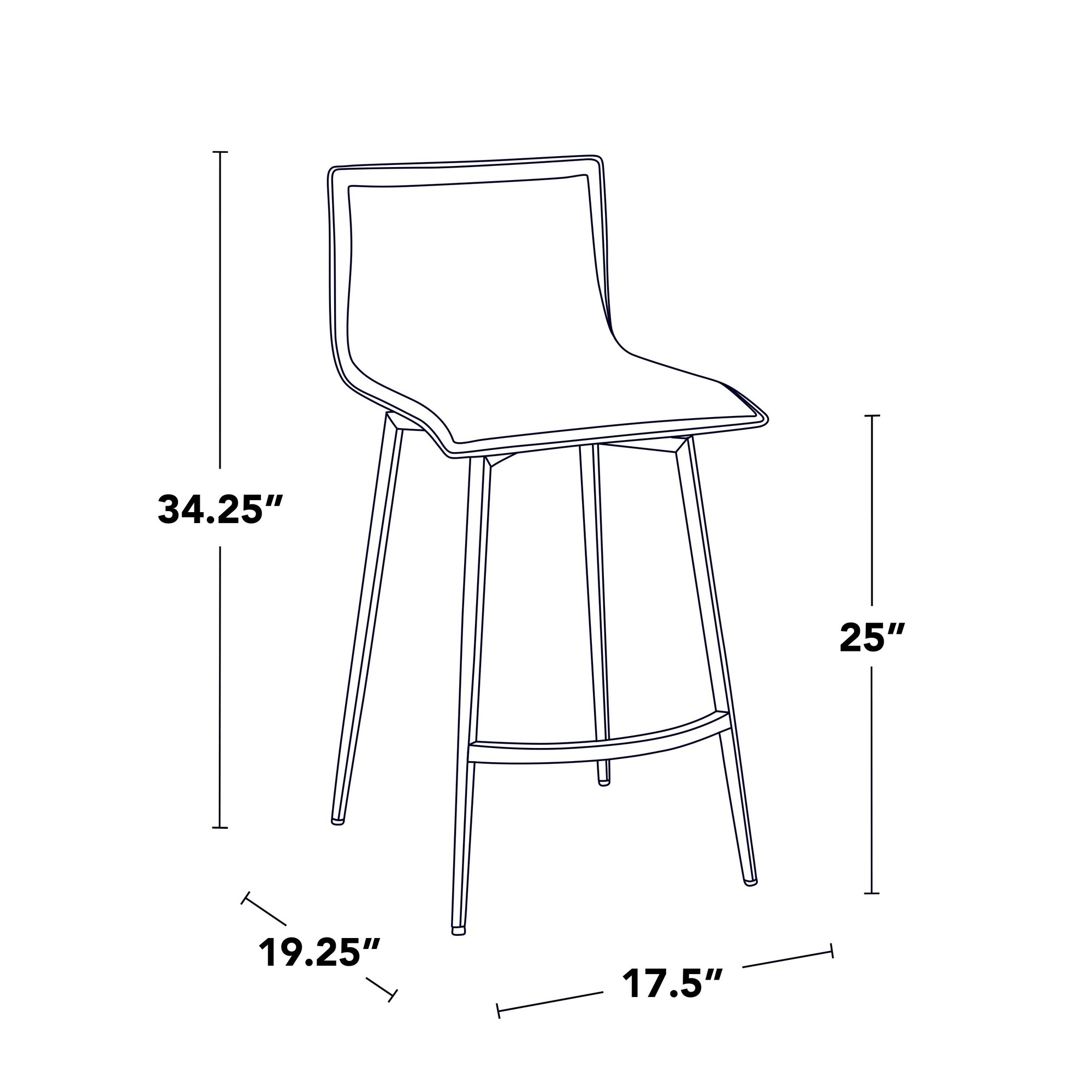 Mara 26-Inch Contemporary Grey Faux Leather Swivel Counter Stool (Set of 2) 12 Mara 26-Inch Contemporary Grey Faux Leather Swivel Counter Stool (Set of 2) - Image 12