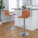 Mara Camel Faux Leather Chrome Contemporary Swivel Barstool (Set of 2) 10 Mara Camel Faux Leather Chrome Contemporary Swivel Barstool (Set of 2)