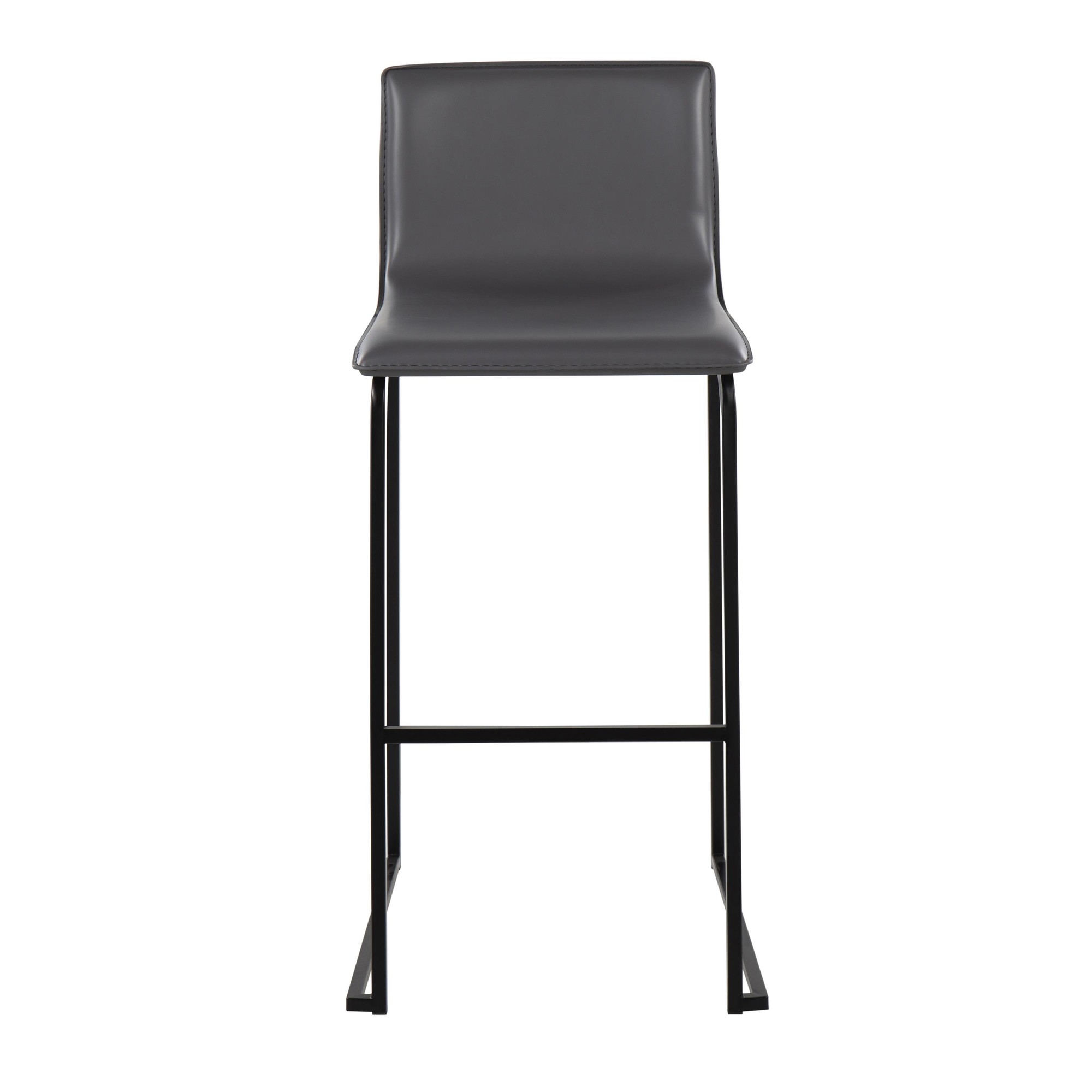 Mara Contemporary Black Steel Grey Faux Leather Barstool 29 (Set of 2) 7 Mara Contemporary Black Steel Grey Faux Leather Barstool 29 (Set of 2) - Image 7