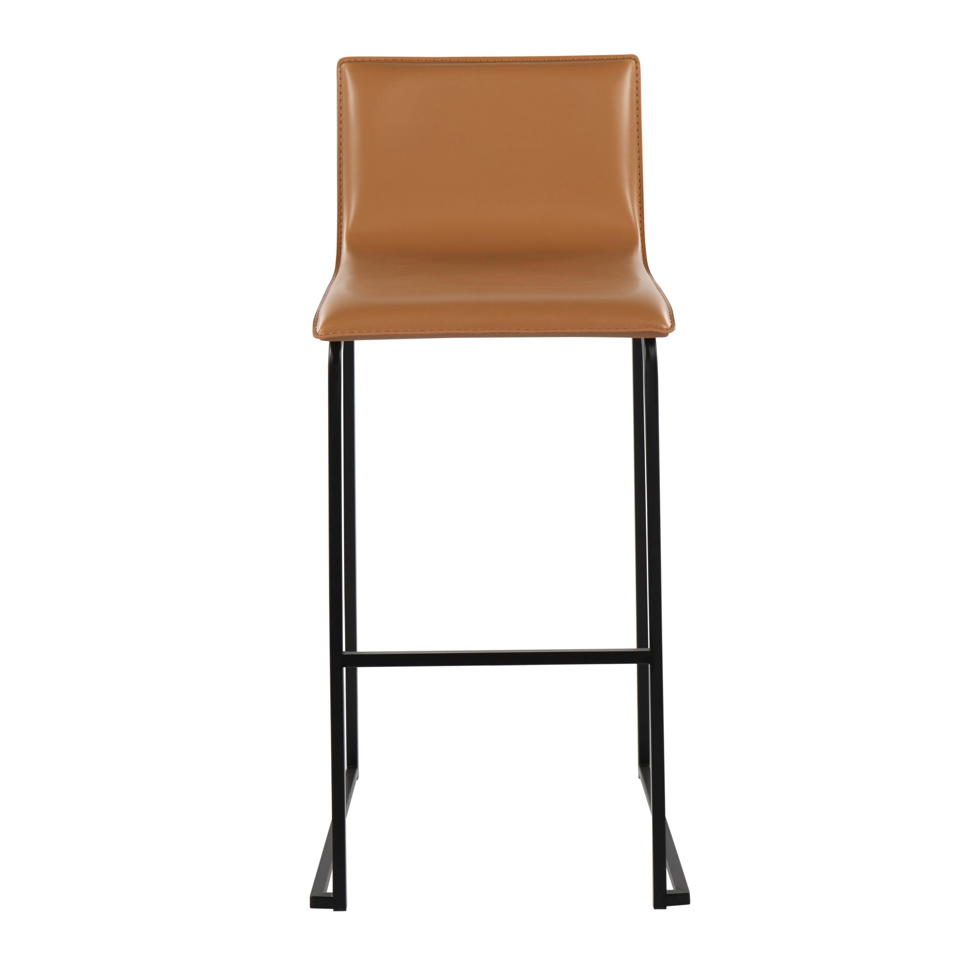 Mara Contemporary Black Steel and Camel Bar Stools (Set of 2) 7 Mara Contemporary Black Steel and Camel Bar Stools (Set of 2) - Image 7