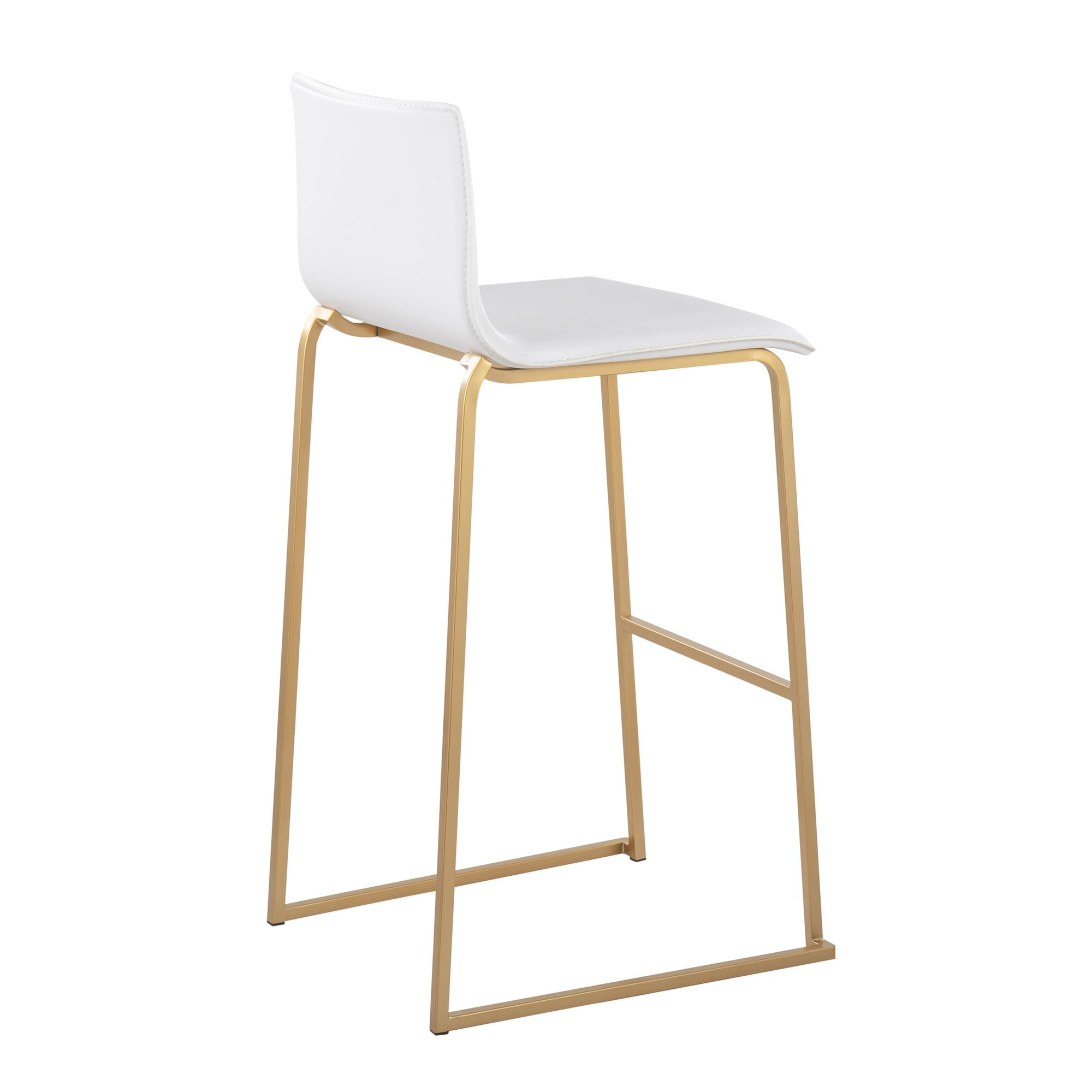 Mara Contemporary Gold and White Barstools (Set of 2) 5 Mara Contemporary Gold and White Barstools (Set of 2) - Image 5