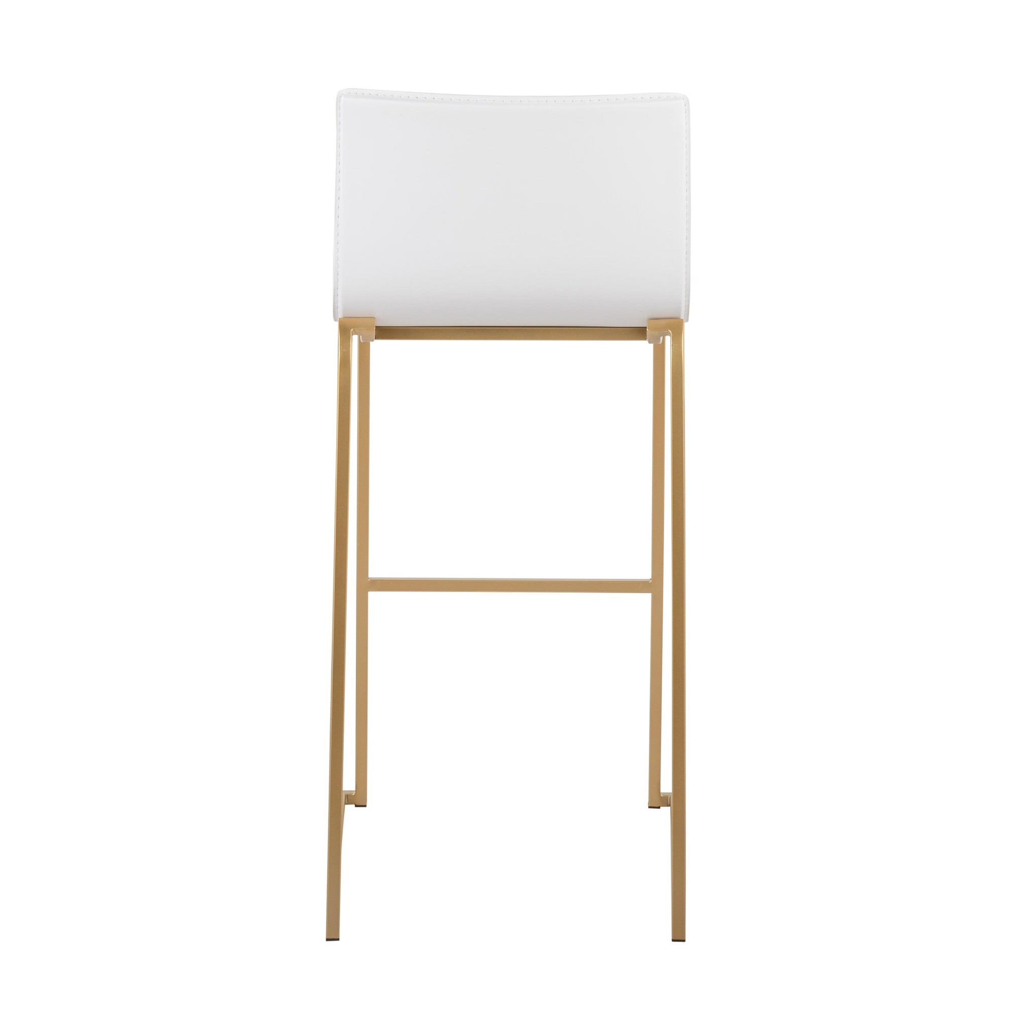 Mara Contemporary Gold and White Barstools (Set of 2) 6 Mara Contemporary Gold and White Barstools (Set of 2) - Image 6
