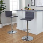 Mara Grey Faux Leather Chrome Contemporary Swivel Barstools (Set of 2) 11 Mara Grey Faux Leather Chrome Contemporary Swivel Barstools (Set of 2)