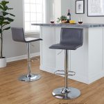 Mara Grey Faux Leather Chrome Contemporary Swivel Barstools (Set of 2) 10 Mara Grey Faux Leather Chrome Contemporary Swivel Barstools (Set of 2)