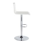 Mara White Faux Leather Chrome Contemporary Swivel Barstools (Set of 2)