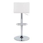 Mara White Faux Leather Chrome Contemporary Swivel Barstools (Set of 2)
