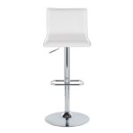 Mara White Faux Leather Chrome Contemporary Swivel Barstools (Set of 2)