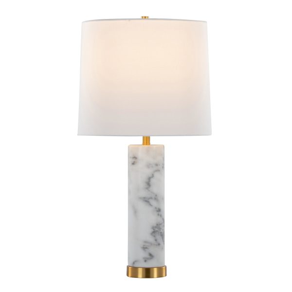 Marbella White Marble and Brass Table Lamps Set of 2 4