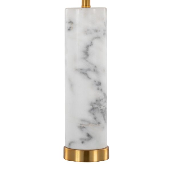 Marbella White Marble and Brass Table Lamps Set of 2 6