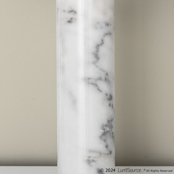 Marbella White Marble and Brass Table Lamps Set of 2