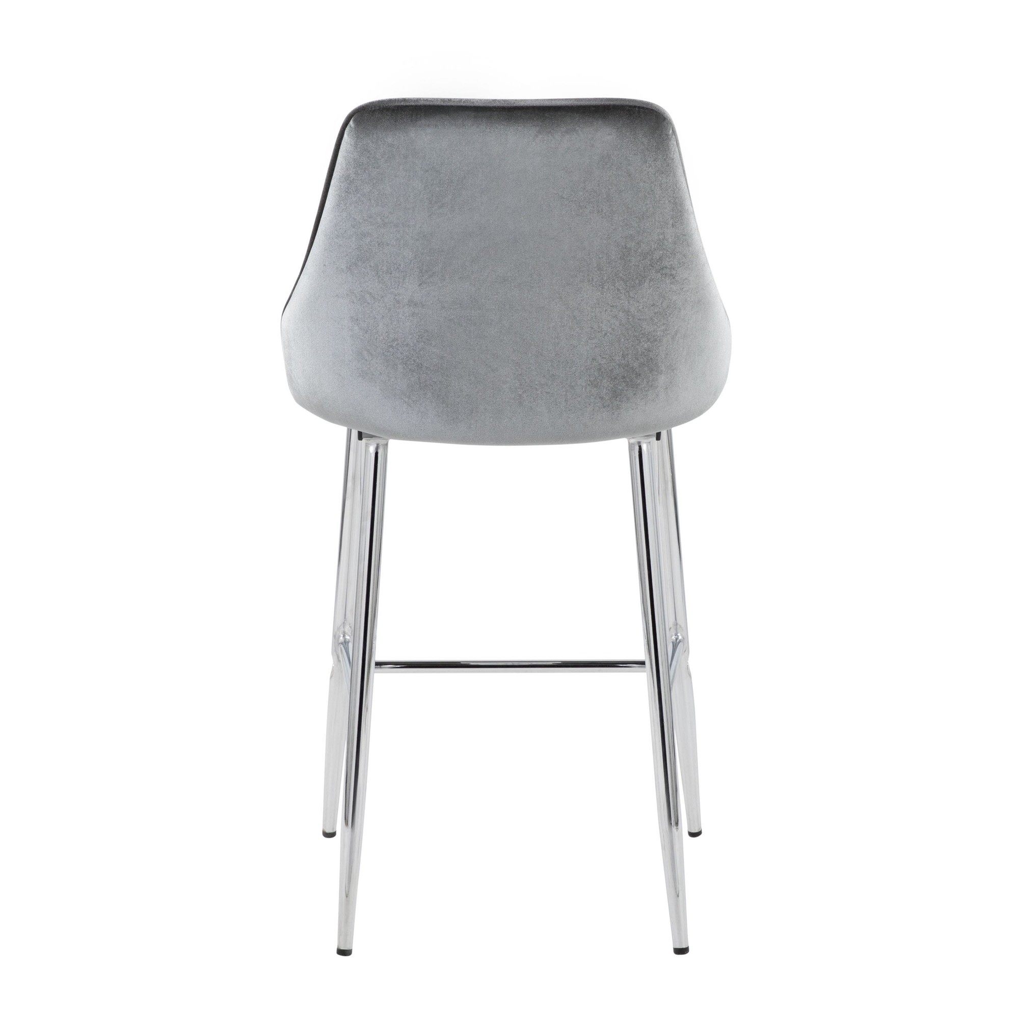 Marcel 25 Chrome Blue Velvet Contemporary Counter Stool (Set of 2) 6 Marcel 25 Chrome Blue Velvet Contemporary Counter Stool (Set of 2) - Image 6