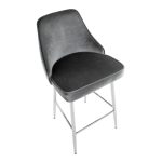 Marcel 25 Chrome Blue Velvet Contemporary Counter Stool (Set of 2) 17 Marcel 25 Chrome Blue Velvet Contemporary Counter Stool (Set of 2)
