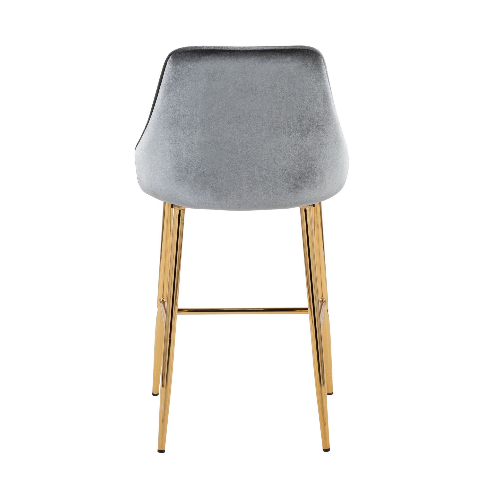 Marcel 25 Gold Blue Velvet Contemporary Counter Stools (Set of 2) 6 Marcel 25 Gold Blue Velvet Contemporary Counter Stools (Set of 2) - Image 6