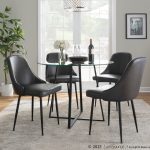 Marcel Black Frame Grey Faux Leather Contemporary Dining Chair (Set of 2) 12 Marcel Black Frame Grey Faux Leather Contemporary Dining Chair (Set of 2)