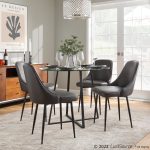 Marcel Black Frame Grey Faux Leather Contemporary Dining Chair (Set of 2) 11 Marcel Black Frame Grey Faux Leather Contemporary Dining Chair (Set of 2)