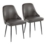 Marcel Black Frame Grey Faux Leather Contemporary Dining Chair (Set of 2) 13 Marcel Black Frame Grey Faux Leather Contemporary Dining Chair (Set of 2)