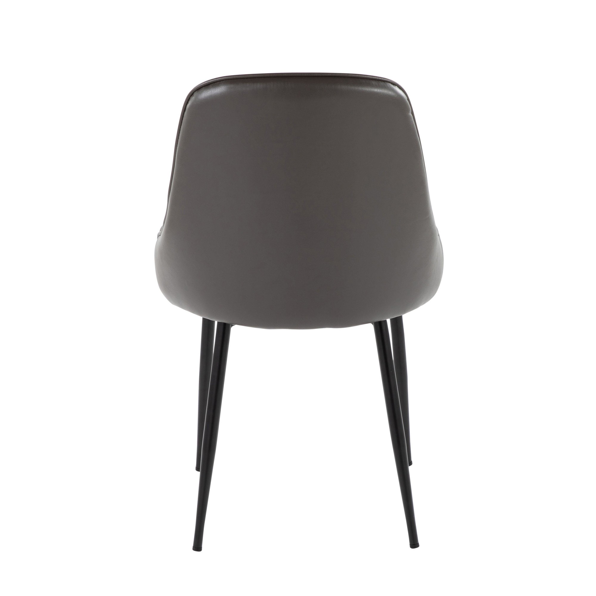 Marcel Black Frame Grey Faux Leather Contemporary Dining Chair (Set of 2) 7 Marcel Black Frame Grey Faux Leather Contemporary Dining Chair (Set of 2) - Image 7