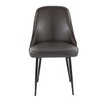 Marcel Black Frame Grey Faux Leather Contemporary Dining Chair (Set of 2) 18 Marcel Black Frame Grey Faux Leather Contemporary Dining Chair (Set of 2)